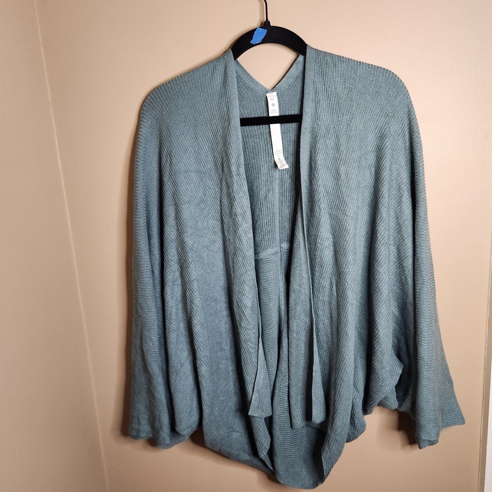 Lululemon Cashlu Knit Textured Wrap Tudewater Teal. M/L W3DZFS